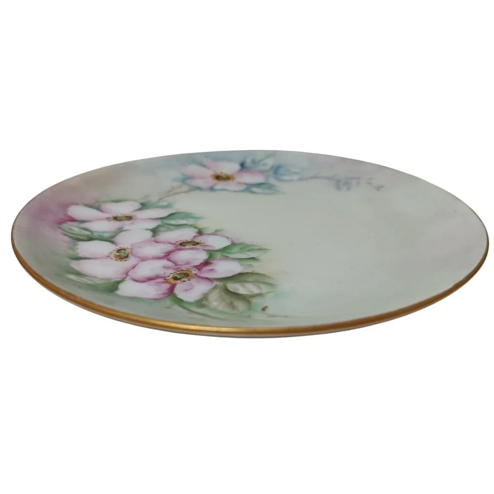 Rosenthal Kronach Dessert‎ Plate Floral Gold Rim Hand Painted Antique Six Inches